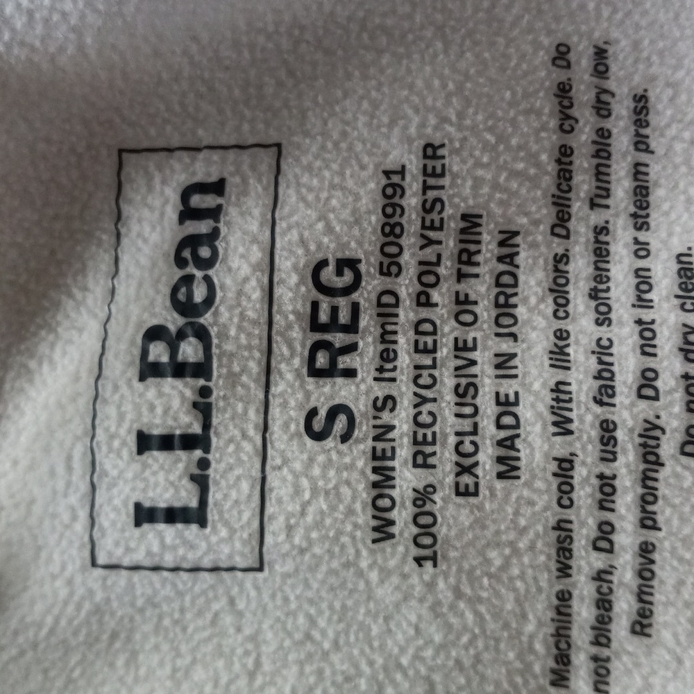 L.L. Bean Womens Cream Textured Fleece Jacket - Picture 4 of 4